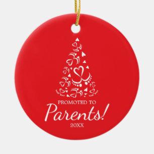 Baby feet forming Christmas tree,first Christmas Ceramic Tree Decoration