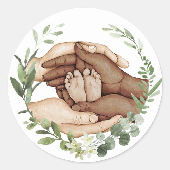 Baby Feet in Hands Sticker (Front)