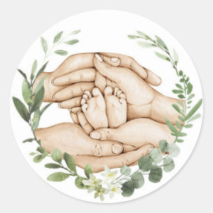 Baby Feet in Hands Sticker