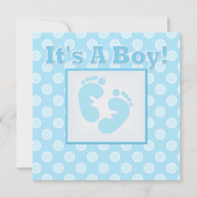Baby Feet It's A Boy  Baby Shower Invitation (Front)