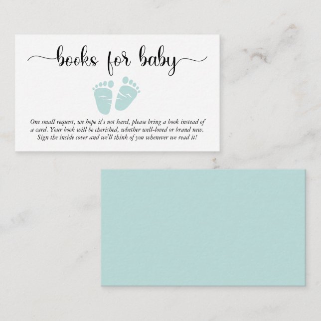 Baby Feet Mint Books For Baby Shower Enclosure Card (Front/Back)