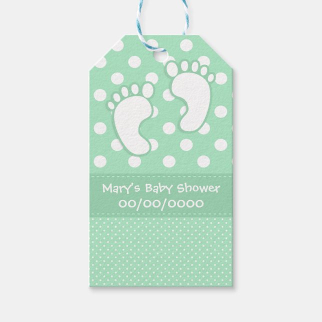 Baby Feet Polka Dot Gift Tags (Front)