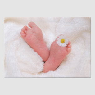 Baby Feet With Daisy Tissue Paper