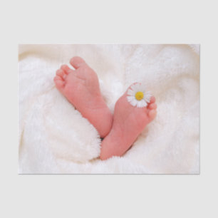 Baby Feet With Daisy Tissue Paper