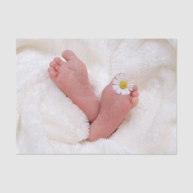 Baby Feet With Daisy Tissue Paper (Front)