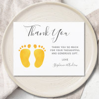Baby Feet Yellow Baby Shower Thank You