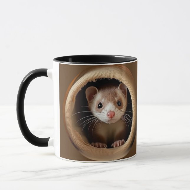 Baby Ferret Face - Cute Ferrets  Mug (Left)
