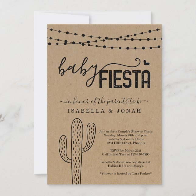Baby Fiesta Couple's Gender Neutral Baby Shower Invitation (Front)