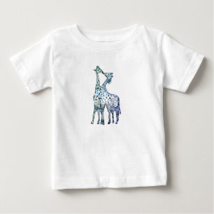 Baby Fine Jersey T-Shirt Sweet Giraffes Kiss