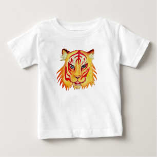Baby Fine Jersey T-Shirt Tiger Drawing