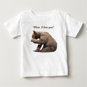 Baby Fine Jersey T-Shirt w/ grizzly bear cub