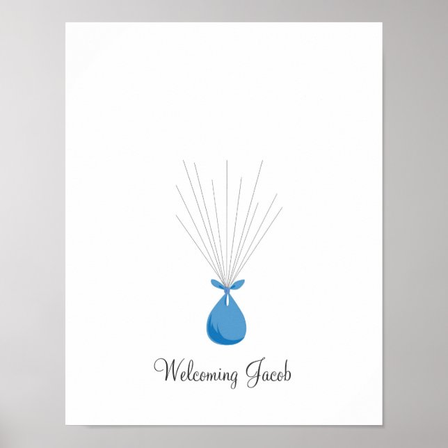 Baby Fingerprint Balloons - Blue Poster (Front)