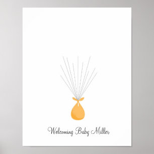 Baby Fingerprint Balloons - Orange Poster