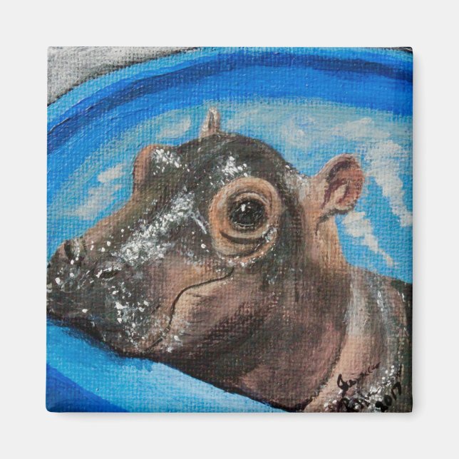 Baby Fiona in the Pool Magnet (Front)