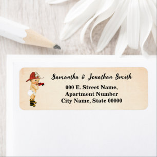 Baby Firefighter Baby Shower Return Address Label