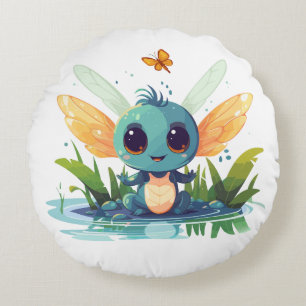 Baby Firefly Dragon Round Cushion