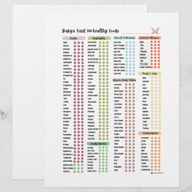 Baby First 100 foods,Healthy baby food by Margo (Front/Back)