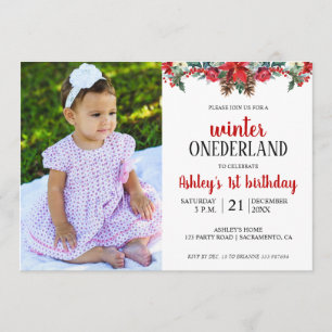 Baby first birthday ONEderland winter invitation