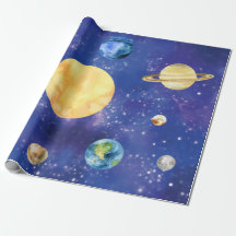 Baby First Birthday Party Space Wrapping Paper