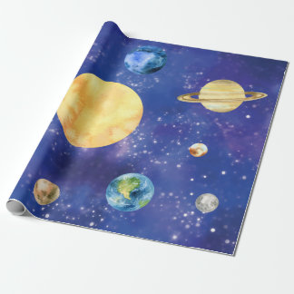 Baby First Birthday Party Space Wrapping Paper