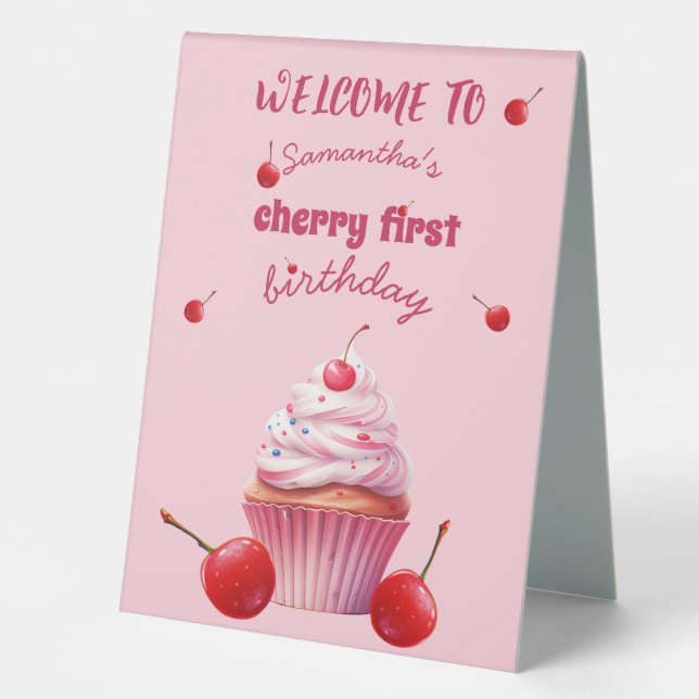 Baby First Cherry & Cupcake Birthday Party (Front)