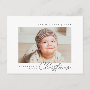 Baby First Christmas, Announcement with Photo Postcard