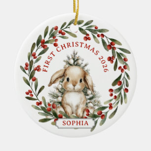 Baby First Christmas Ceramic Circle Ornament