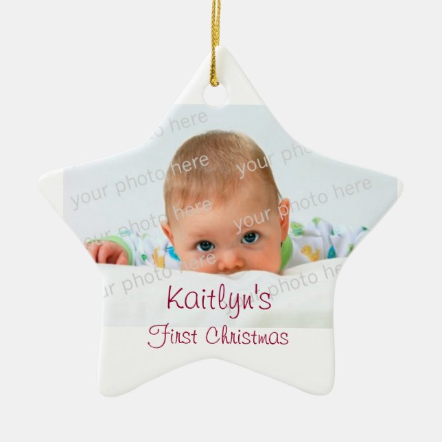 Baby First Christmas Ceramic Ornament (Front)