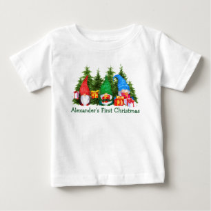 Baby First Christmas Christmas Gnomes Trees T-Shirt