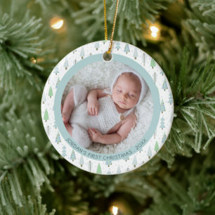 Baby First Christmas Christmas Trees Personalised Ceramic Tree Decoration
