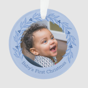Baby First Christmas Custom Photo Ornament