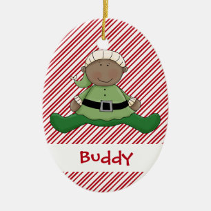 Baby First Christmas Elf Suit Ceramic Tree Decoration