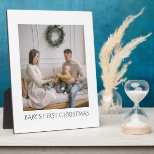 Baby First Christmas Family Photo Plaque