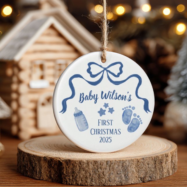 Baby First Christmas, First Christmas, Coquette  Ceramic Tree Decoration (Creator Uploaded)