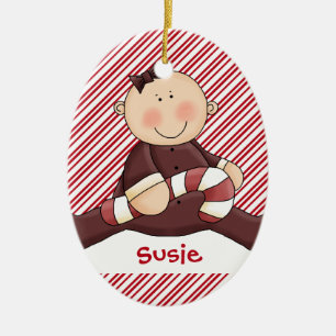 Baby First Christmas Girl Ceramic Tree Decoration