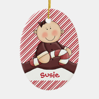 Baby First Christmas Girl Ceramic Tree Decoration