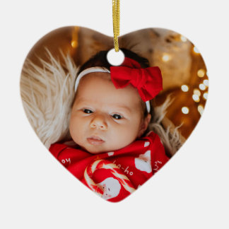 Baby First Christmas Keepsake Festive Photo Ceramic Tree Decoration