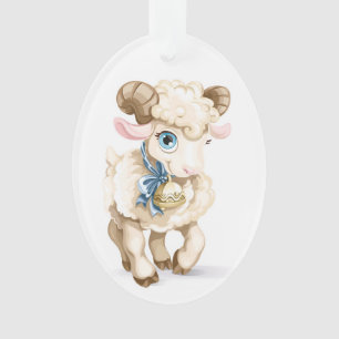 Baby - First Christmas - Lamb Ornament