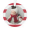 Baby First Christmas Modern Red Stripes Photo