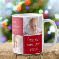 Baby First Christmas New Mum Dad 2 Photo Custom