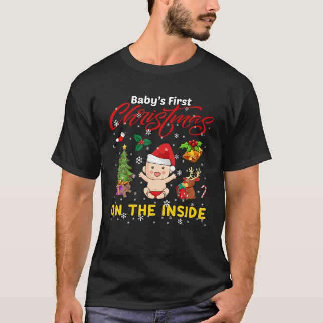 Baby First Christmas On The Inside Pregnancy Chris T-Shirt (Front)