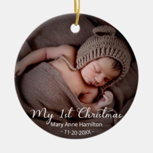Baby First Christmas Photo Ceramic Tree Decoration