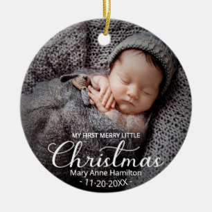 Baby First Christmas Photo Ceramic Tree Decoration