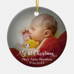 Baby First Christmas Photo Ceramic Tree Decoration
