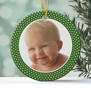 Baby' First Christmas - PHOTO FRAME Ceramic Tree Decoration