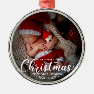 Baby First Christmas Photo Metal Tree Decoration