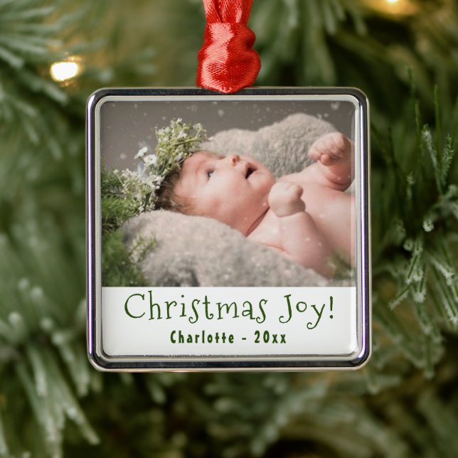 Baby First Christmas Photo Metal Tree Decoration (Tree)