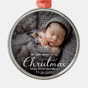 Baby First Christmas Photo Metal Tree Decoration