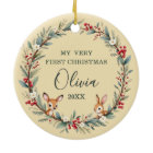 Baby First Christmas Photo Woodland Gold