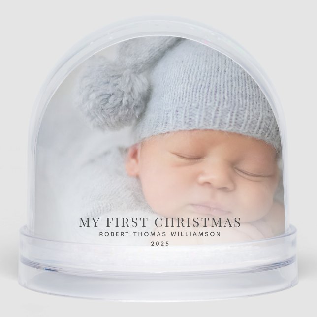Baby First Christmas Photos Custom Snowglobe (Front)
